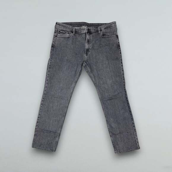 Calvin Klein Other - Men’s Slim Fit Gray Stretch Denim Jeans W38 L30 Distressed Pocketless Back